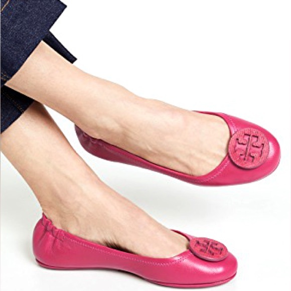 Tory Burch Minnie Travel Pink Ballet Flats